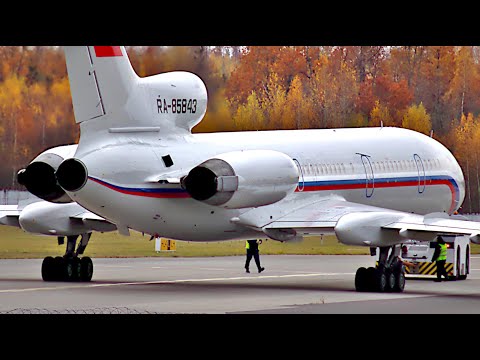 Видео: Это фантастика видеть Ту-154 в наше время. Запуск, руление и взлёт ЭМки.