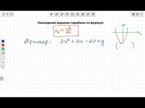 Видео: Нахождение вершины параболы по формуле