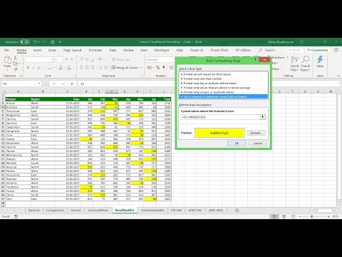 Видео: Условное форматирование с использованием формул