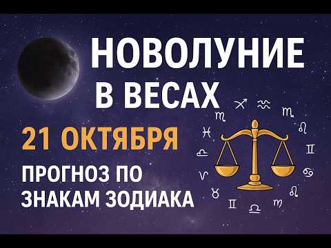 Видео: Новолуние в весах 21 октября - прогноз для каждого знака зодиака