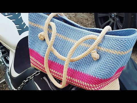 Видео: Самая яркая вязаная сумка тоут крючком. Мастер-класс 👜 crochet bag.