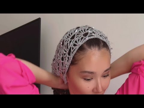 Видео: Ажурная вязаная косынка крючком