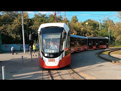 Видео: Пермь. Трамвайный маршрут №4. Ст. Пермь 2 — м/р Висим. 71-934 "Лев"