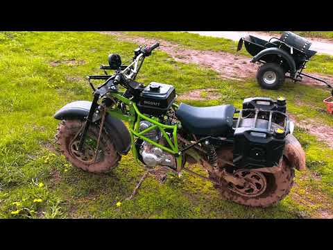 Видео: Мотоцикл СКАУТ-9 (Ижтехмаш), полный привод. Покатушки на полигоне.