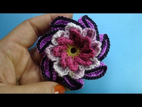 Видео: Спиральный цветок Spiral crochet flower 84