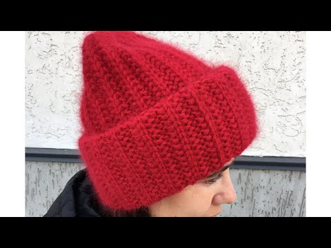 Видео: Женская шапка спицами узором патронташ