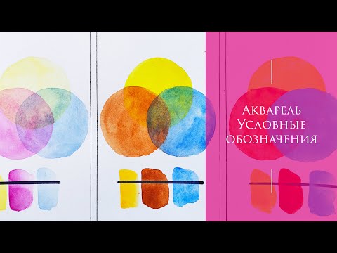 Видео: Акварель. Условные обозначения в акварели. Акварельные упражнения. Акварельные краски.