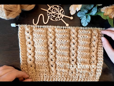 Видео: Узор спицами "Лесенка и замочек".