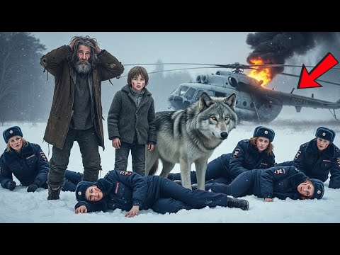 Видео: Бездомный и серый волк спасают пятерых женщин-полицейских из снега — правда заставит вас плакать.