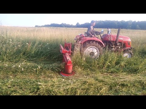 Видео: Синтай-244 (Xingtai-244) С РОТОРНОЙ КОСИЛКОЙ "WIRAX-125" ВЕЧЕРНИЙ СЕНОКОС