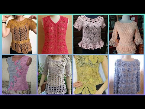 Видео: Трендовые уникальные модели блузок, связанных крючком / Стильные и удивительные идеи блузок, связ...