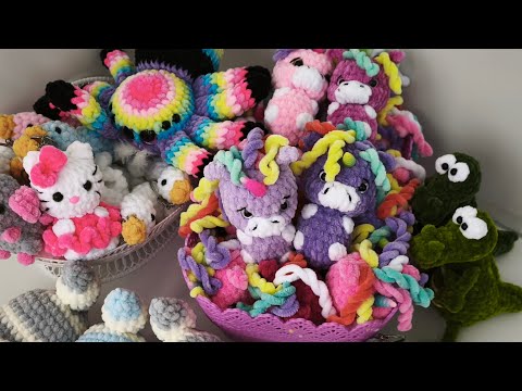 Видео: Обзор готовых вязаных игрушек за месяц / Плюшевые мини игрушки вязаные крючком / Crochet toys