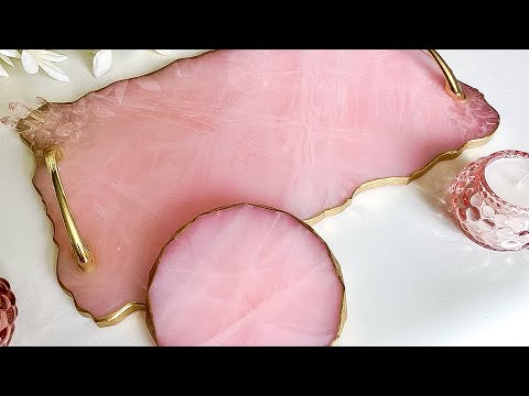 Видео: Как сделать потрясающий поднос и подставки из розового кварца