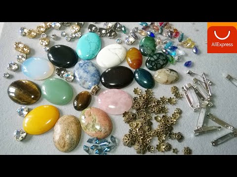 Видео: Обзор покупок с AliExpress. Натуральные камни, фурнитура, стразы, стеклянные бусины