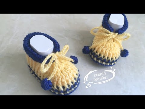 Видео: Обувь Easy Knitting для девочек и мальчиков / Детские пинетки крючком / 3-6 месяцев