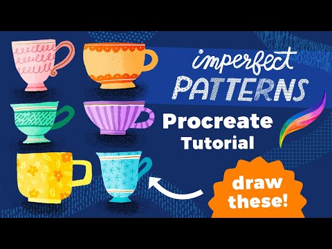 Видео: Несовершенные узоры — кисти с повторяющимися узорами, нарисованные вручную, для Procreate (урок!)