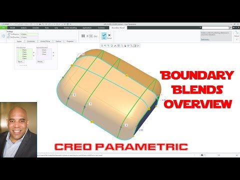 Видео: Creo Parametric — Граничные смеси — Поверхности