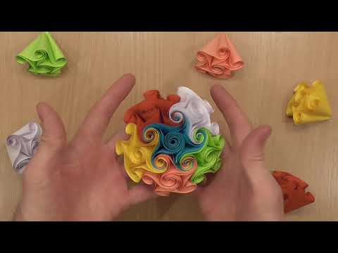 Видео: Кусудама закрученная спираль, Kusudama swirling spiral
