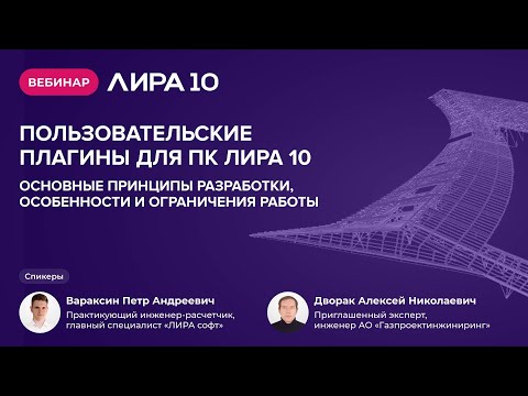 Видео: Вебинар "Пользовательские плагины для ПК ЛИРА 10"