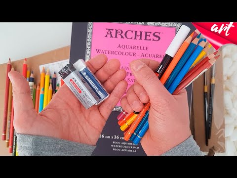 Видео: Распаковка Jacksons Art №4: карандаши Polychromos, бумага Arshes, обзор АРТ материалов.