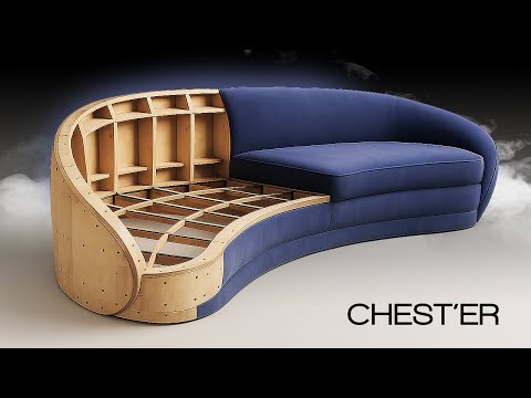 Видео: Изготовление изогнутого дивана CHEST'ER