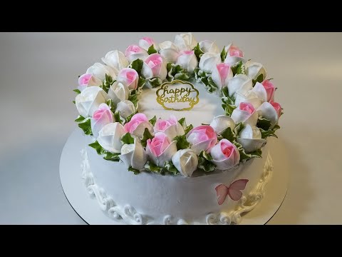 Видео: Тортик с бутонами роз 🏵