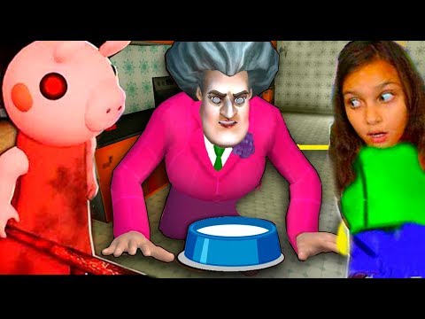 Видео: МИСС ТИ стала кошкой ПИГГИ 😲 Обновление Miss T Scary Teacher 3D Училка / ДЕЛАЮ КОНЦОВКУ Валеришка