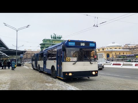 Видео: Троллейбус, маршрут №20 ТролЗа-62052.02 б.1125 (06.01.2023) Санкт-Петербург