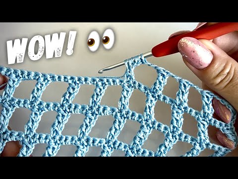 Видео: СЕКРЕТНЫЙ ЛАЙФХАК для  ШИКАРНОЙ СЕТКИ КРЮЧКОМ! 👏 AMAZING CROCHET PATTERN
