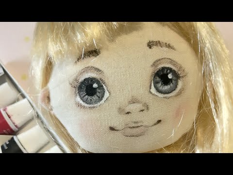 Видео: Рисуем лицо текстильной кукле. Часть 2. МК роспись лица акриловыми красками.