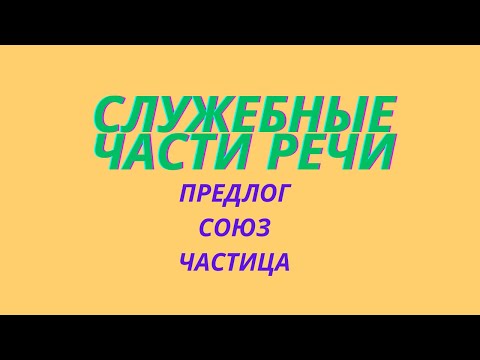 Видео: Части речи в русском языке. Служебные части речи.
