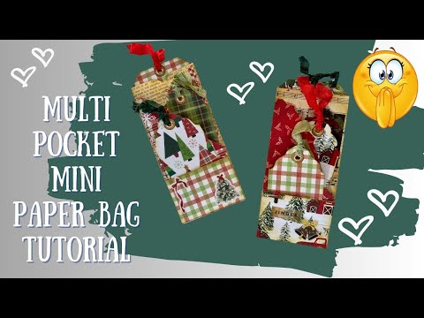 Видео: Превращение мини-бумажного пакета | Простая идея для многокарманного блокнота для ненужных записей