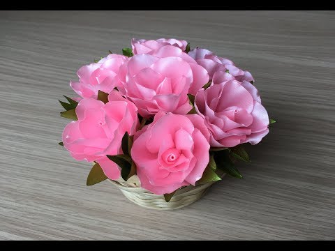 Видео: Сувенир Корзина роз / Розы Канзаши