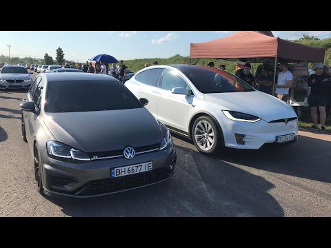 Видео: Привет тебе ИЛОН МАСК от Volkswagen. Golf R vs TESLA P100D, BMW M3 G80