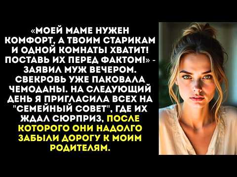 Видео: «Твои родители живут в трешке, а мы в однушке ютимся! Пусть меняются!» — приказал муж.