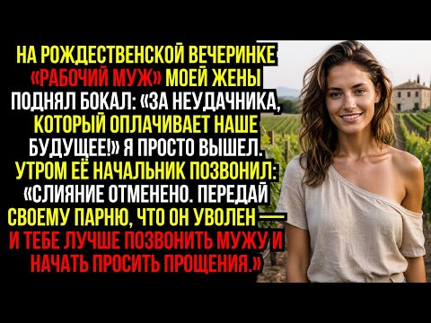 Видео: На рождественской вечеринке «рабочий муж» моей жены поднял бокал: «За неудачника, который ...