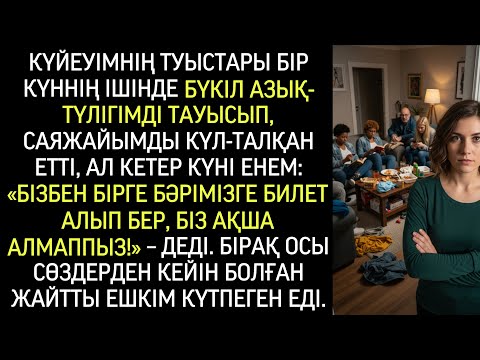Видео: Күйеуімнің туыстары бүкіл тамағымды жеп, саяжайымды қиратты, енді билет алып бер деп отыр