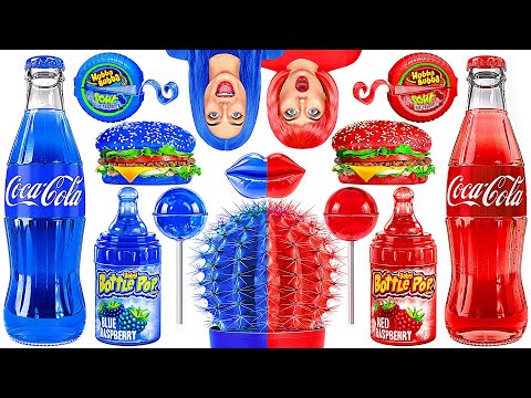 Видео: Красная еда vs Синяя еда Челлендж с Jelly DO Challenge