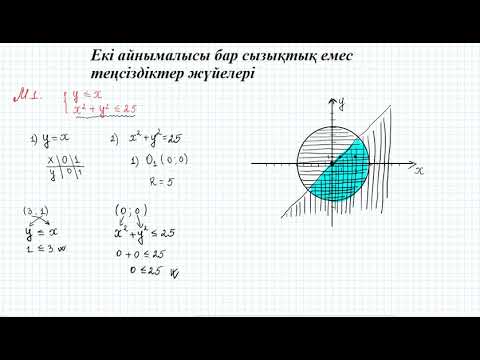 Видео: Екі айнымалысы бар сызықтық емес теңсіздіктер жүйелері  #1     9 сынып алгебра