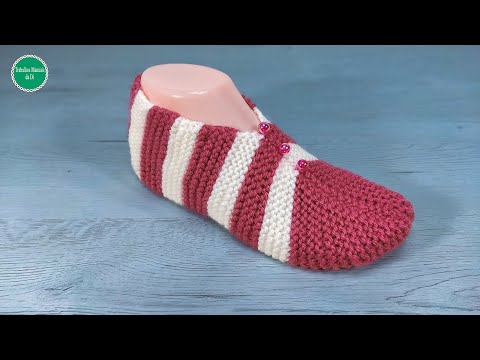 Видео: Вязание тапочек пошагово