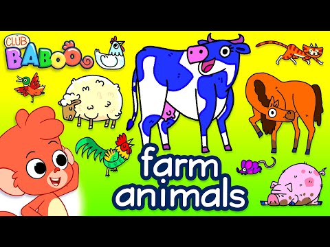 Видео: Learn Farm Animals для детей | Домашние Скотные Животные Имена и Звуки для Детей Клуб Бабу