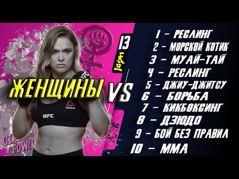 Видео: Женщины против 10 различных боевых искусств