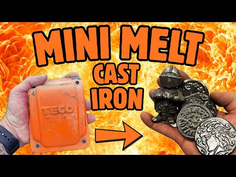 Видео: Мини-плавка для литья чугуна из гипса — плавка металла ASMR — чугунные монеты BigStackD