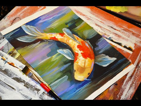 Видео: РЫБКА КОИ / Рисую  золотую рыбку, исполняющую желания/ Присоединяйтесь :)