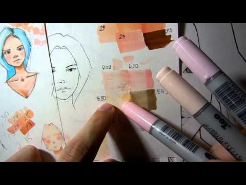 Видео: Copic Ciao, набор skin tone. анализ