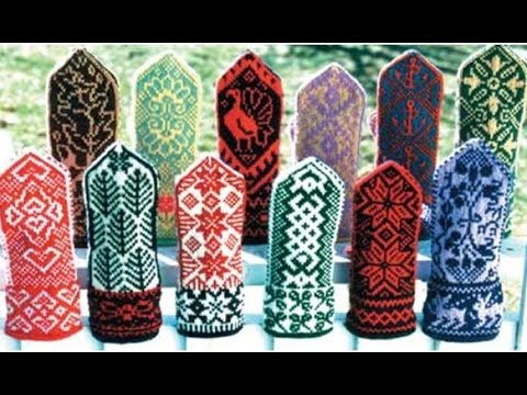 Видео: Вязаные варежки спицами со схемами.