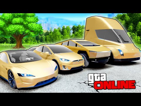 Видео: УГНАЛ 10 ЗОЛОТЫХ ЧИТ ТАЧЕК ТЕСЛА ЗА 180 СЕКУНД! БИТВА ВОРОВ В ГТА 5!