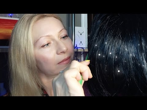Видео: АСМР/ASMR.Нежное расчёсывание волос и стрижка.Для сна.Шёпот.