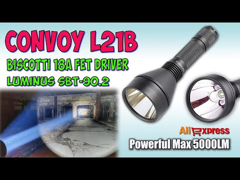 Видео: Convoy L21B SBT90.2  5000Lm♦  Обзор, замеры, ночные тесты. Night Tests. Full  review.