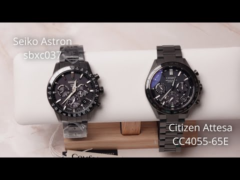 Видео: Битва за звание лучших Черных часов c GPS: Citizen Attesa CC4055-65E и Seiko Astron SBXC037